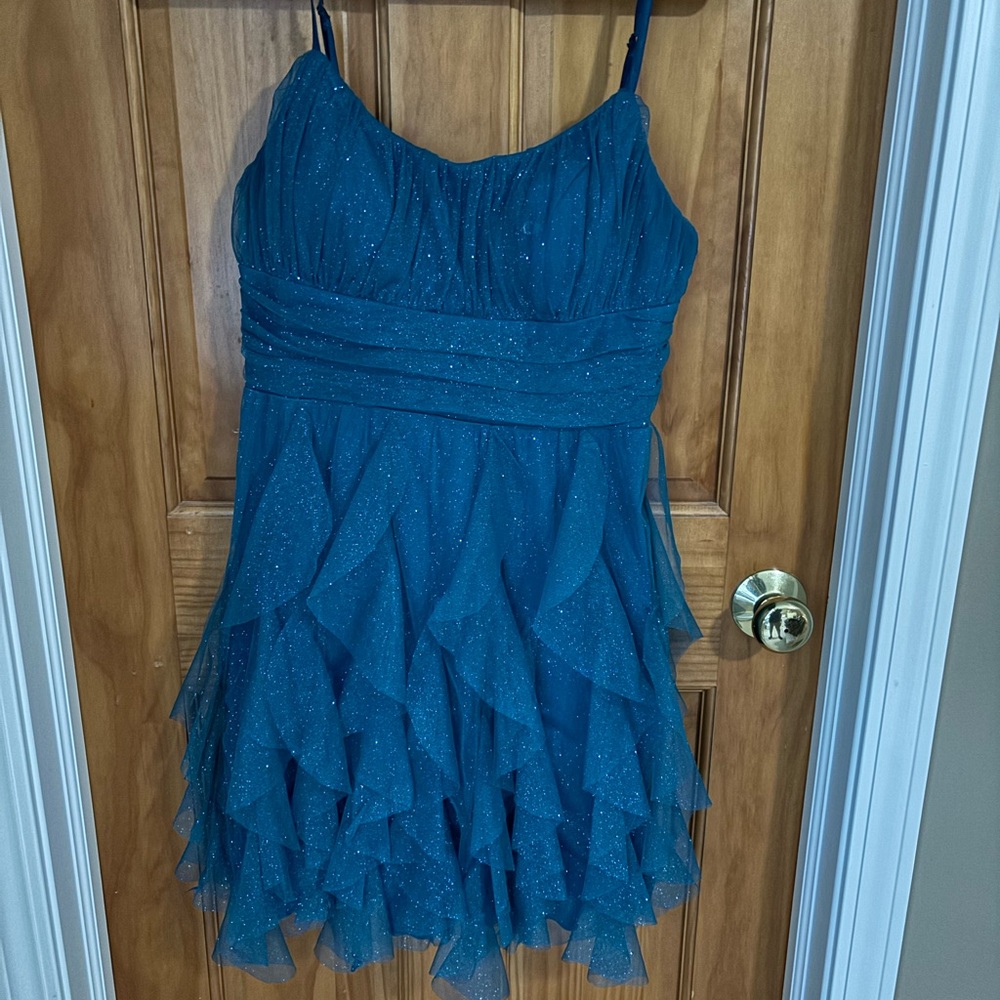 Sparkling Teal Mini Dress